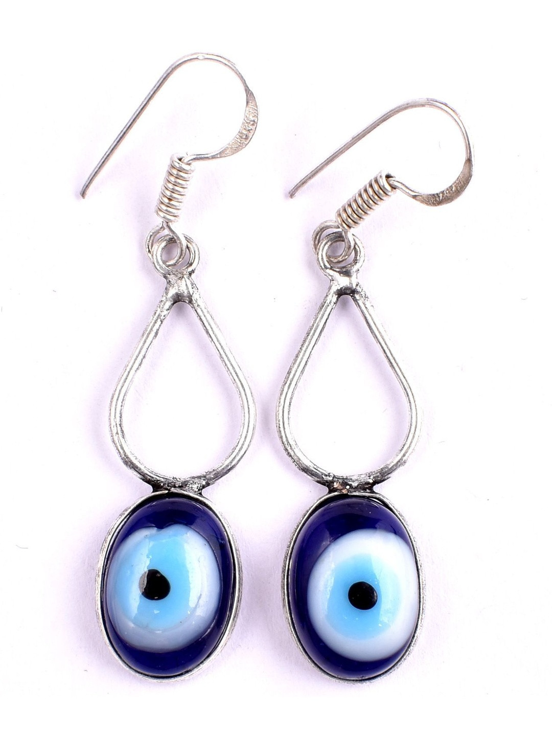 AAR Jewels Rhodium-Plated German Silver Turquoise Drop Earrings