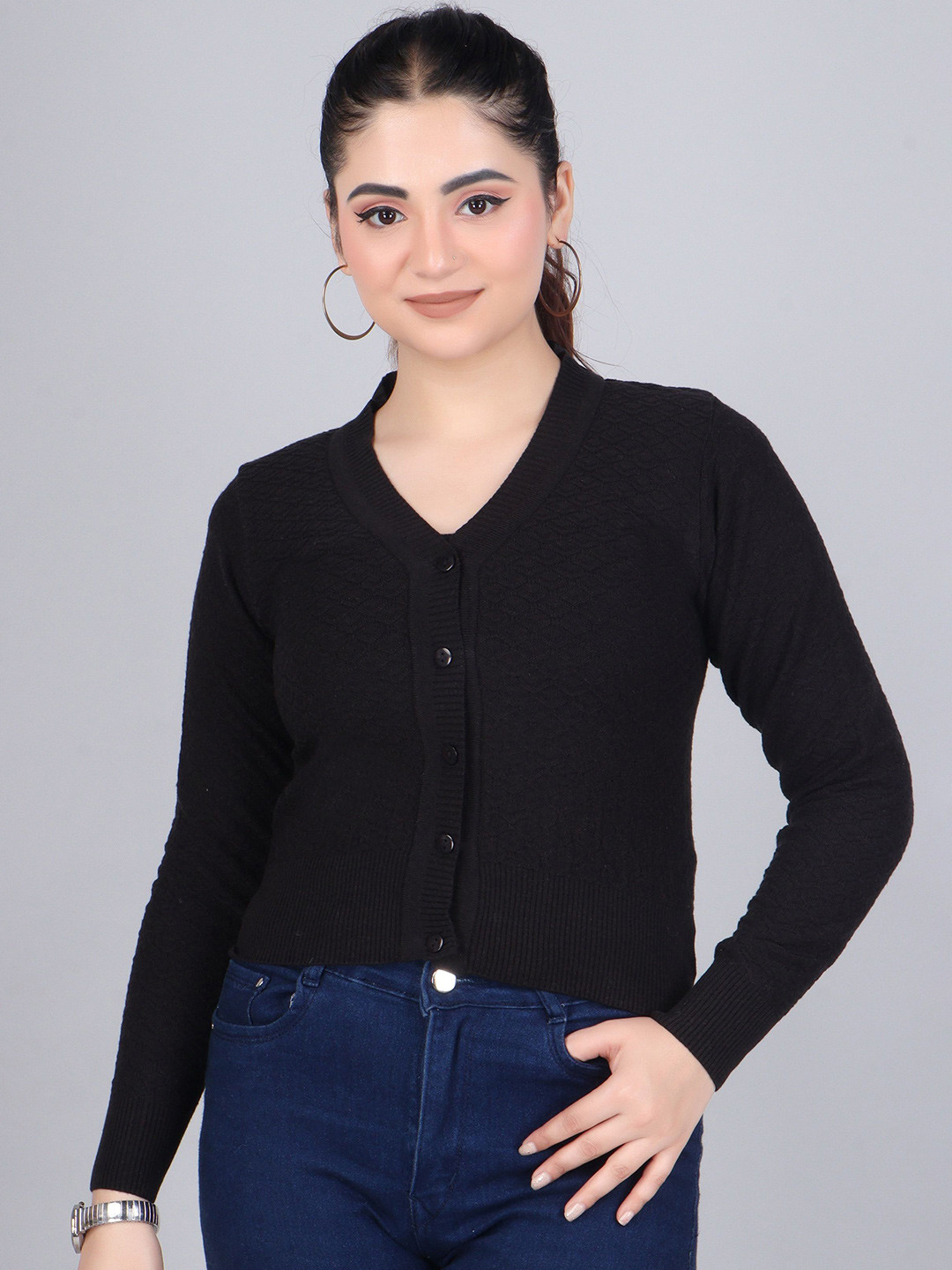 FEVERFEW Women V-Neck Cardigan