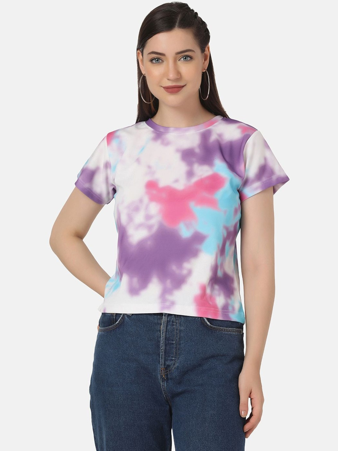 SZN Women Purple Abstract  Tops