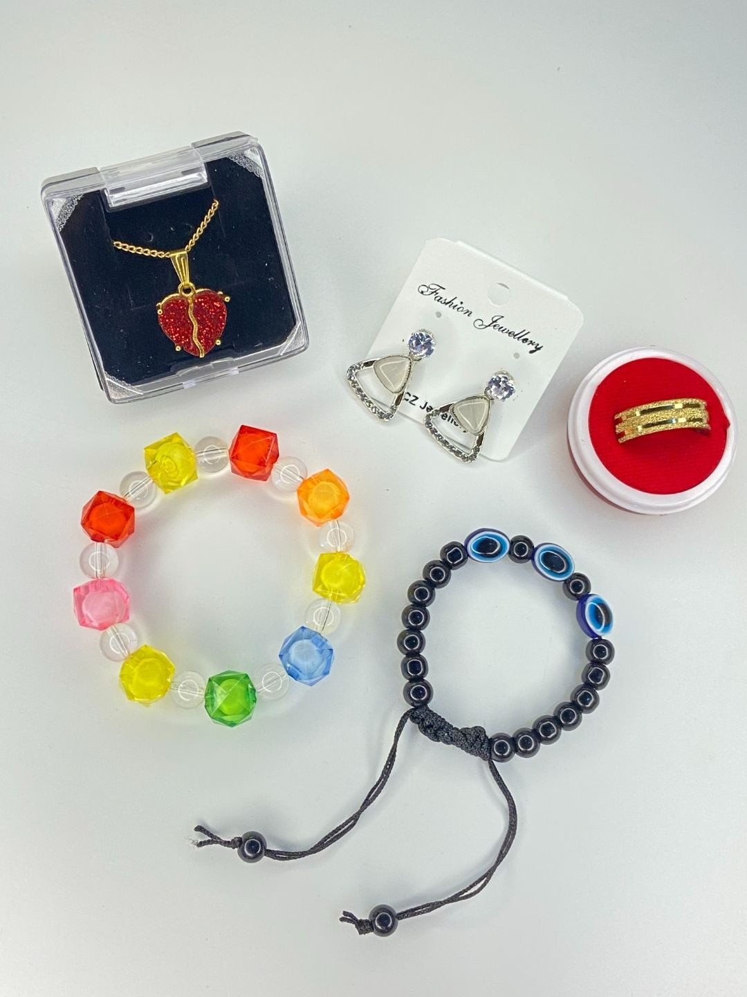 Psight Women Blue Heart Pendant Necklace with Stylish Earrings Jewellery Set