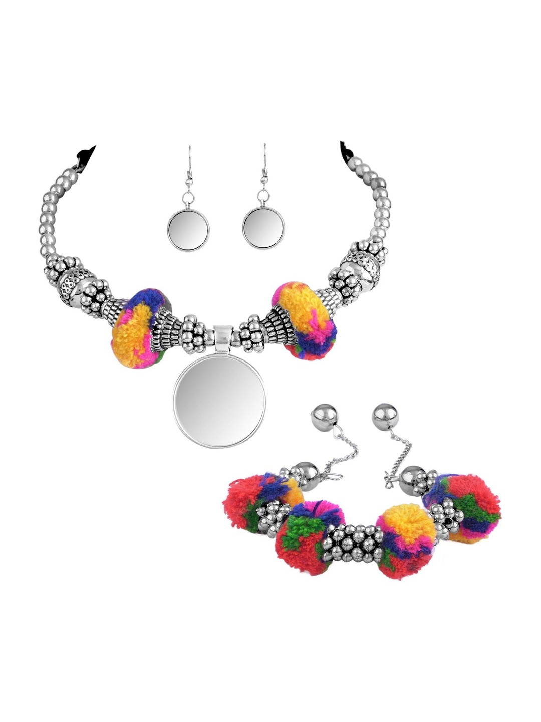 JFL - JEWELLERY FOR LESS Sliver-Plated Ghungroo Jewellery Set
