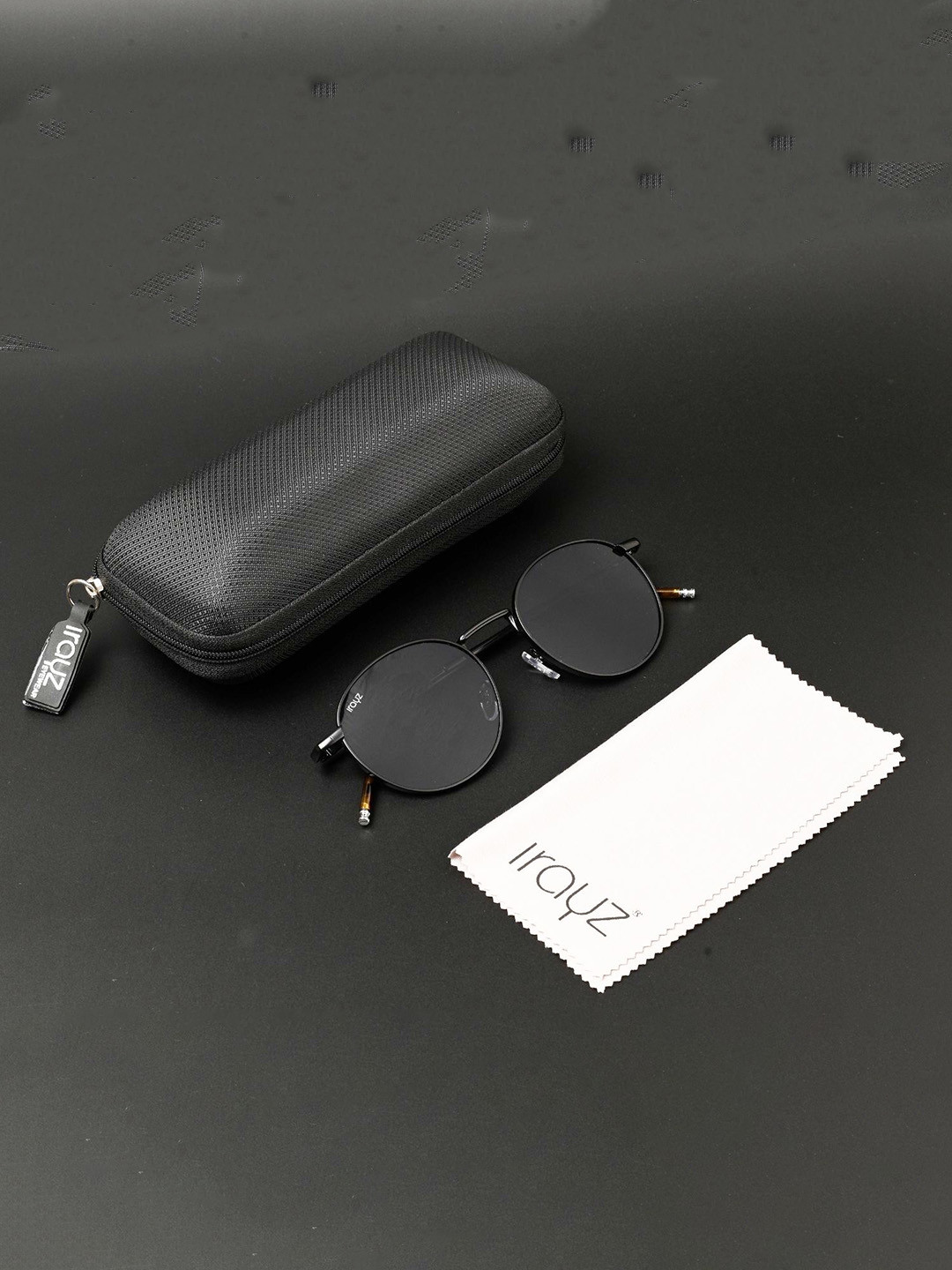 Irayz Unisex Black Lens & Black Round Sunglasses With UV Protected Lens R Pento- BLK-BLK-