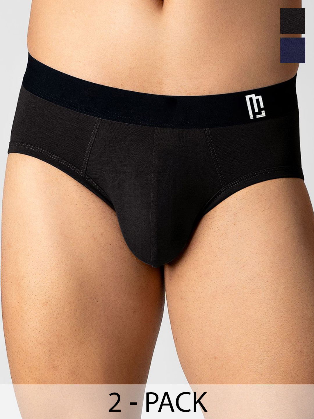 Maniac Men Pack of 2 Brand Logo Printed Modal Low-Rise Basic Brief
