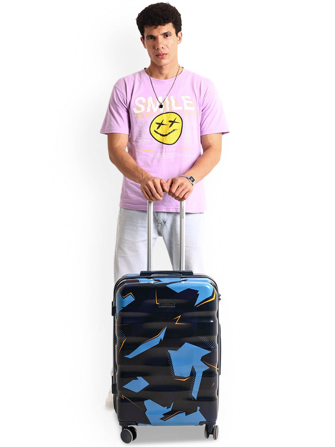 CARRIMATE Set Of 2 Baku Camo Printed 360 Wheels Hard-Sided Trolley Bags