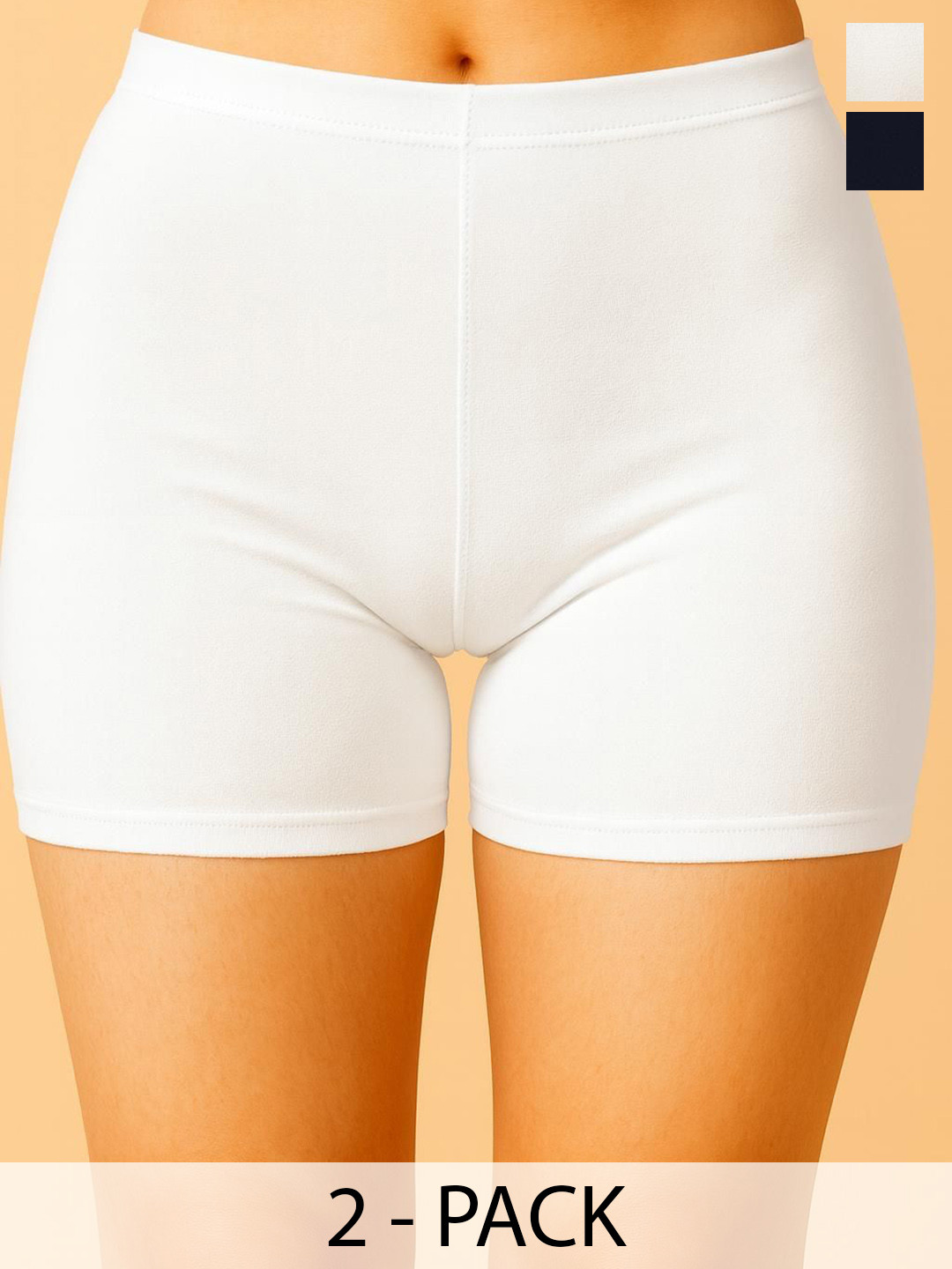 CKARFE Women Pack Of 2 Slim Fit Cycling Sports Shorts
