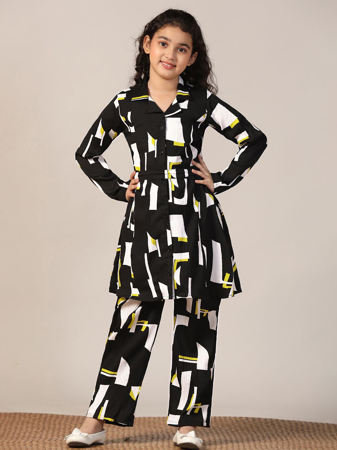 BAESD Girls Printed Panelled Clothing Set