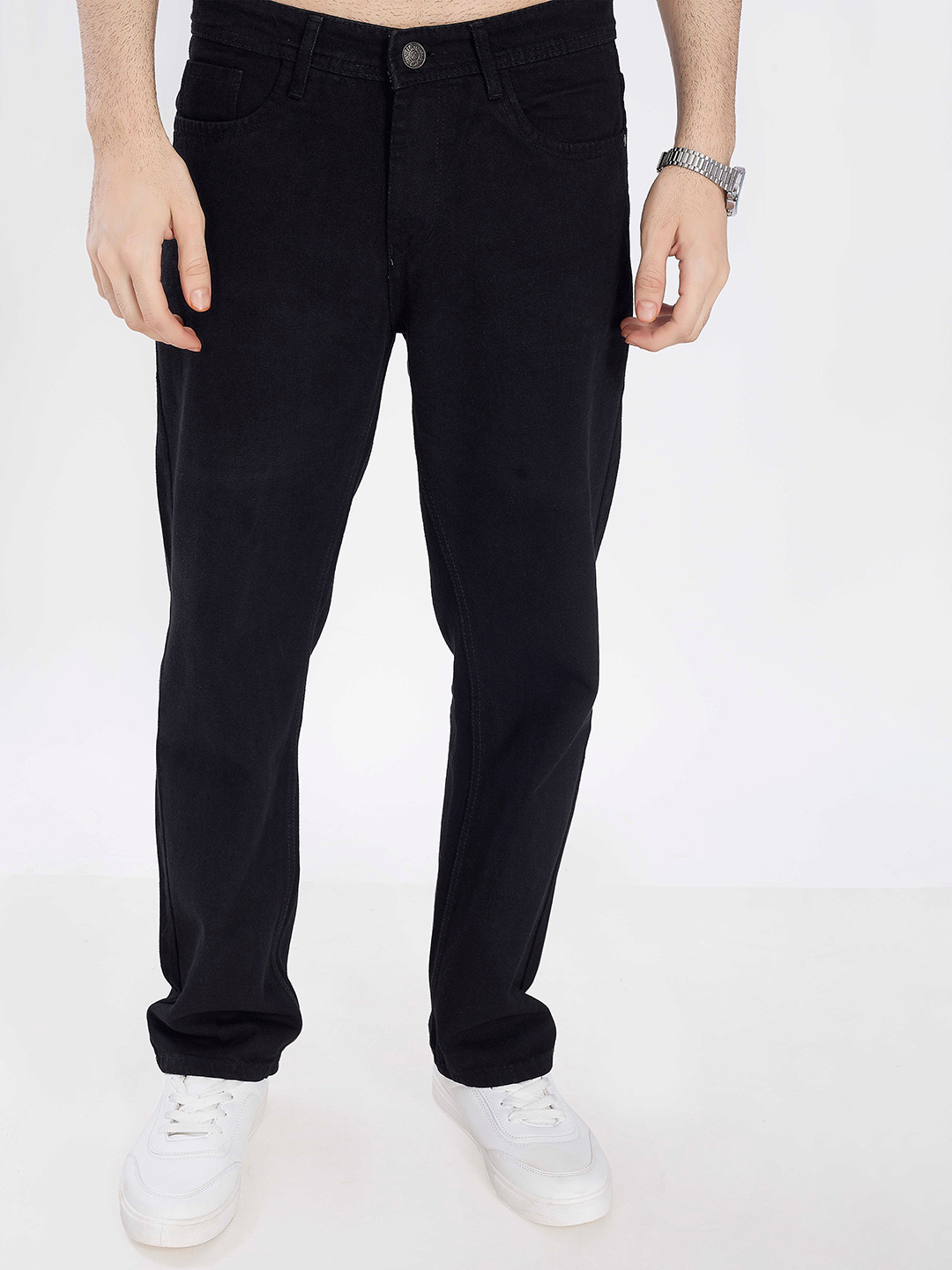 THE BEETEL HOUSE Men's Solid Mid-Rise Stretchable Jeans