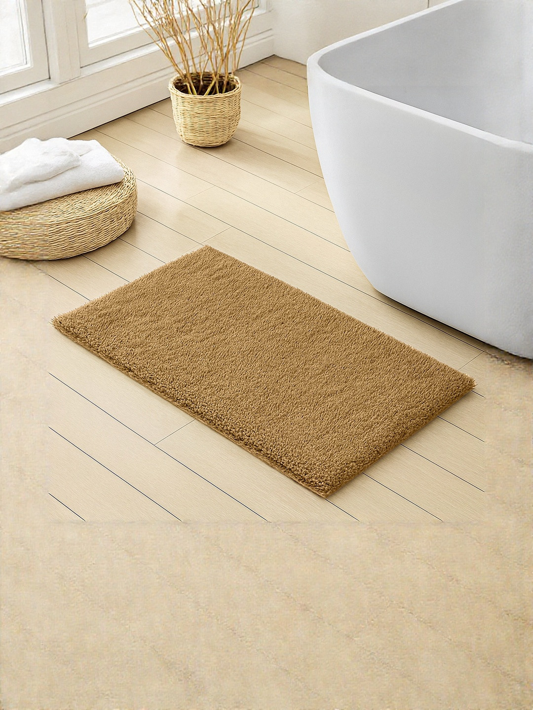 enera Opal Brown Anti-Skid Soft & Durable Bath Rug - 40 cm x 60 cm