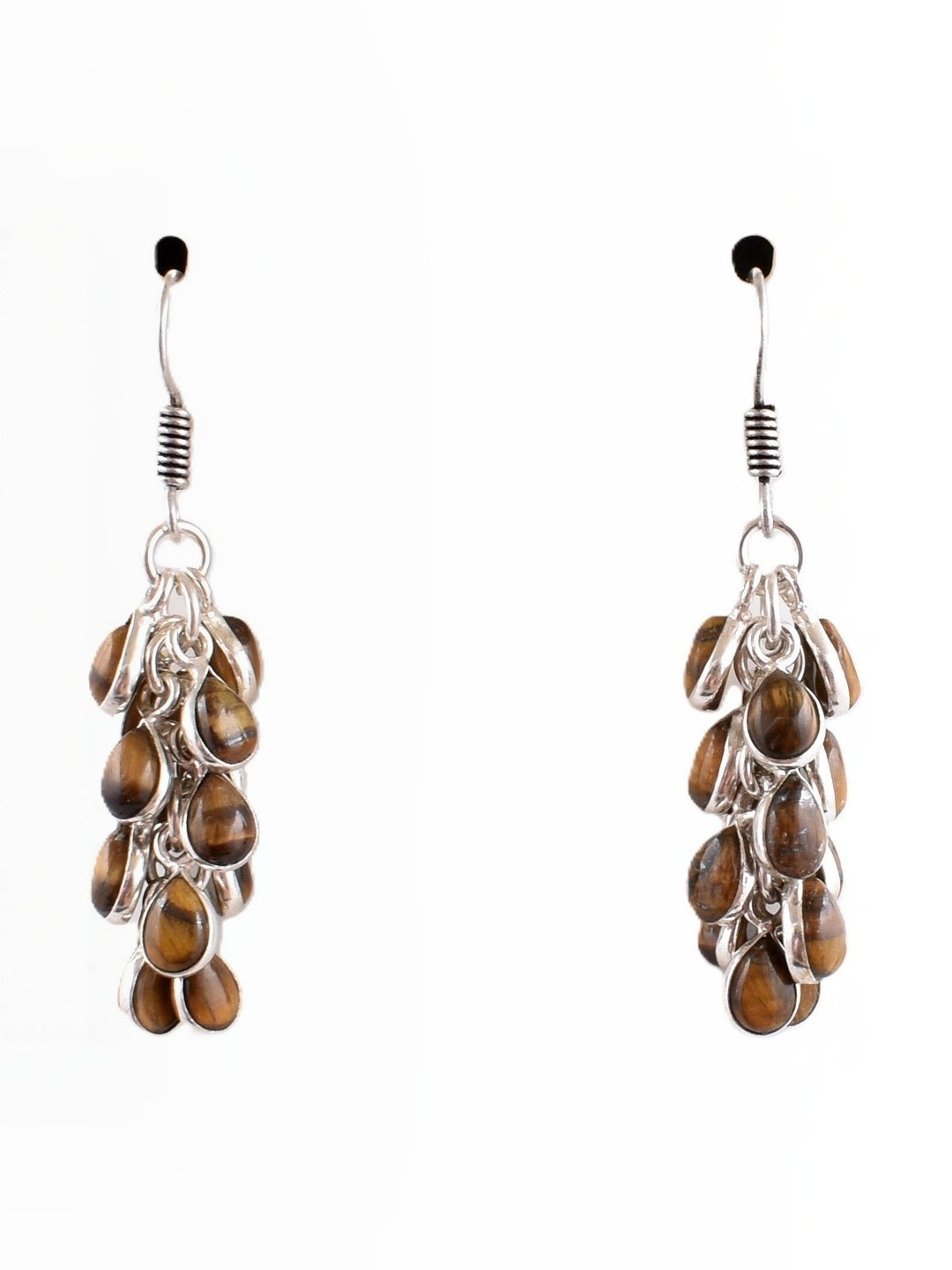 AAR Jewels Rhodium-Plated German Silver Topaz Drop Earrings