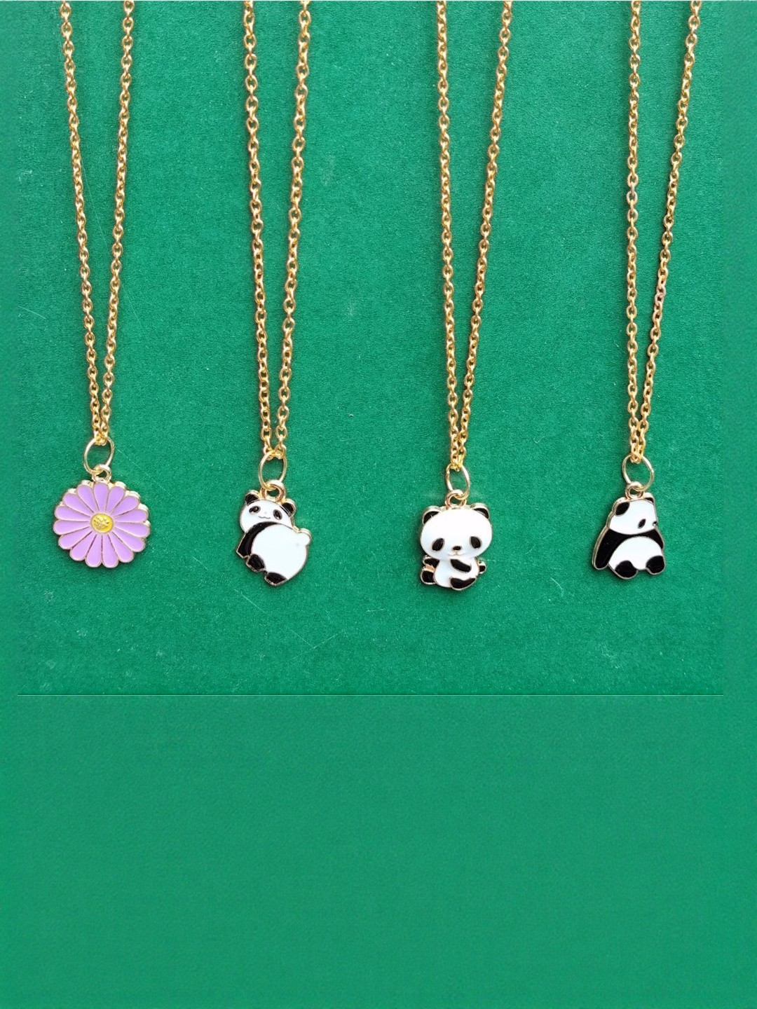 Amit Fashion Set Of 4 Animal & Floral-Shaped Pendants with Chains