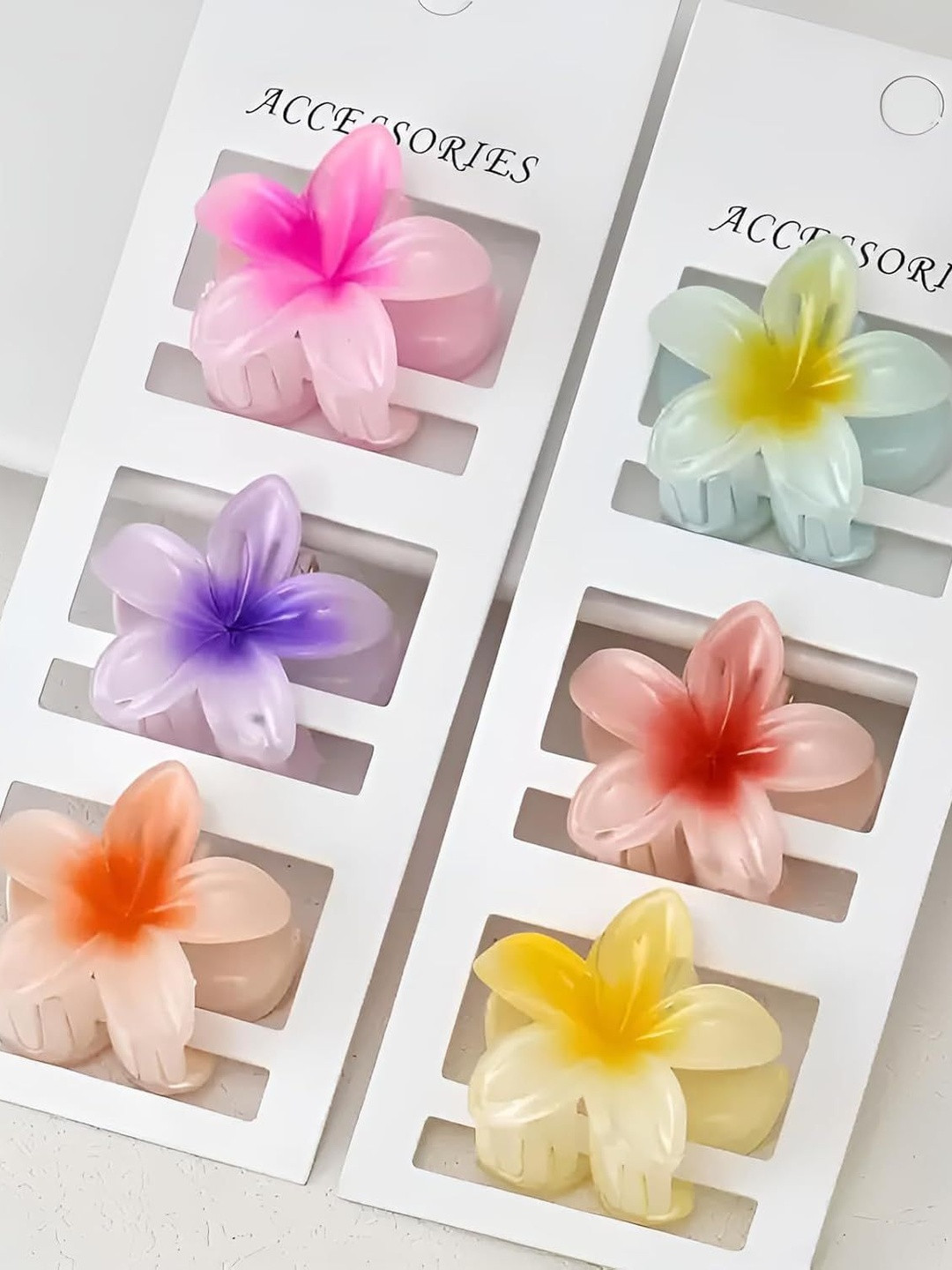 KARDIFF Set Of 6 Women Flower Plastic Hair Accessory