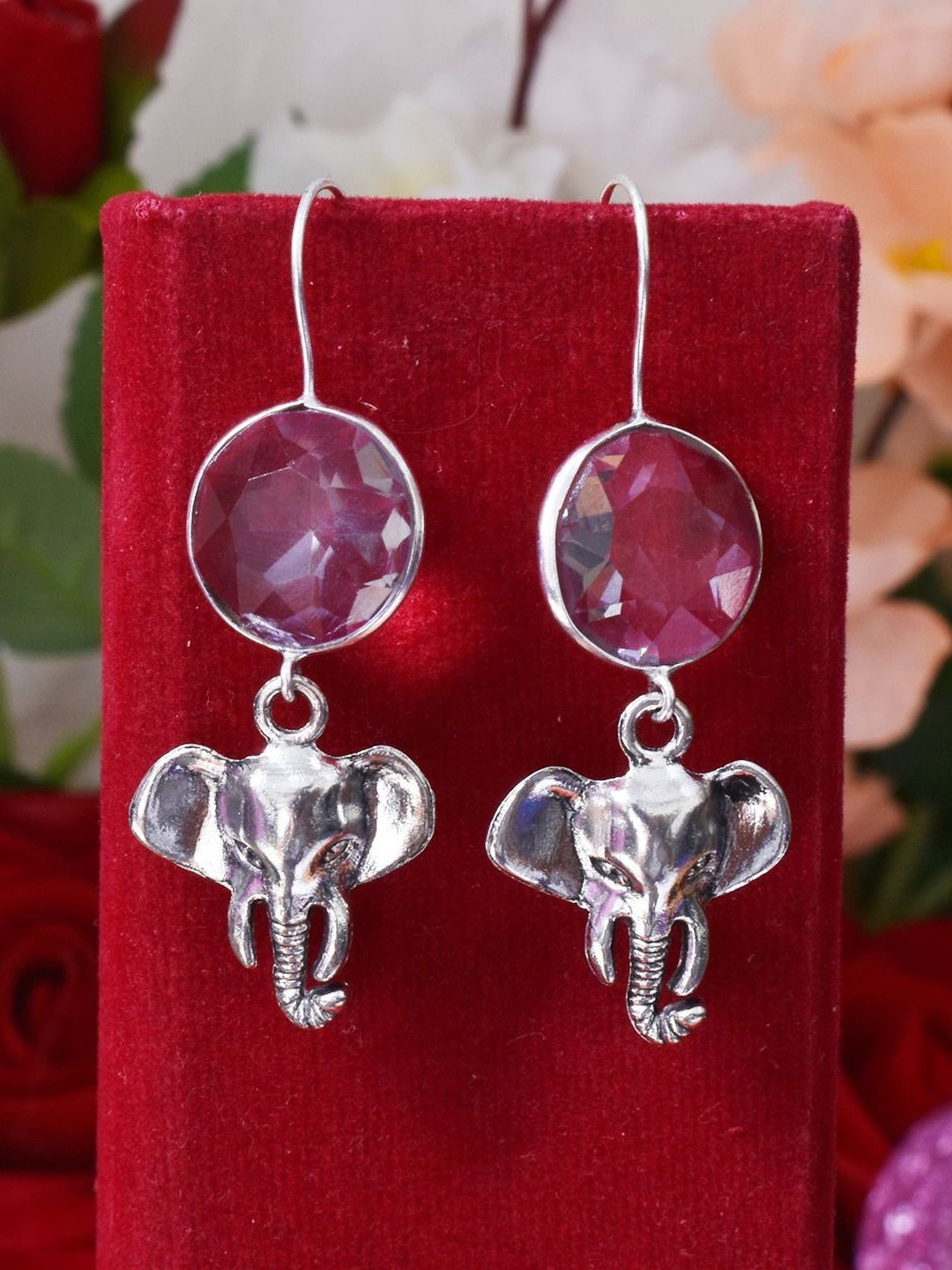 AAR Jewels Silver-Plated German Silver Onyx Drop Earrings