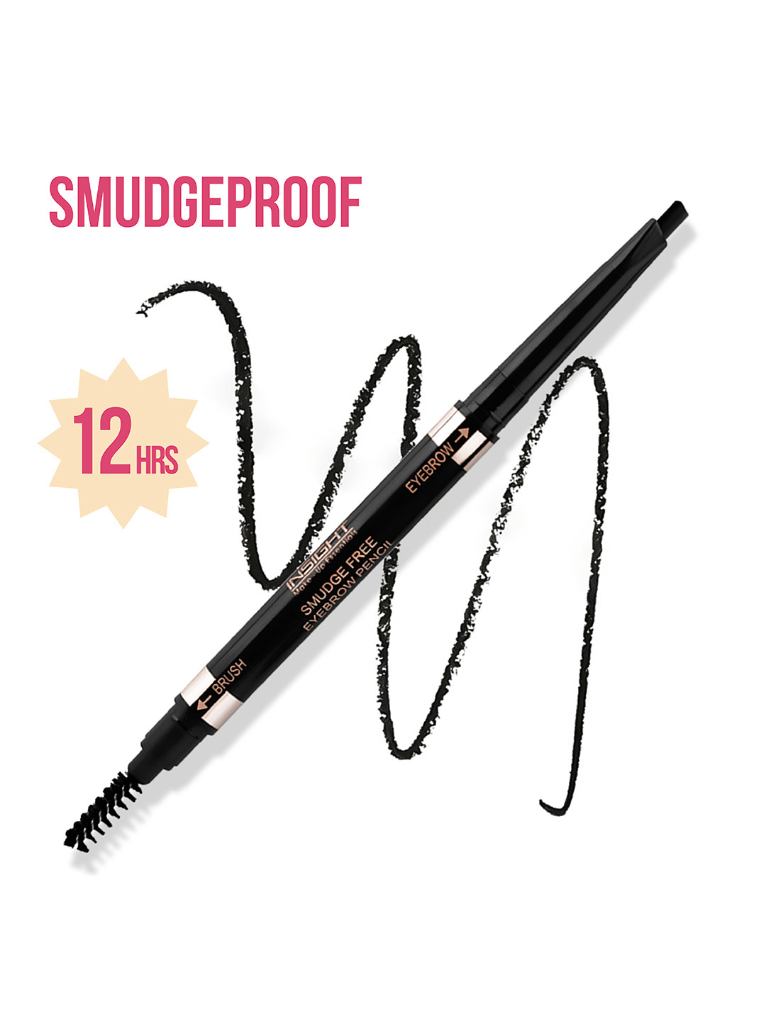 Insight Cosmetics Long Lasting Smudge Free Eyebrow Pencil - Black