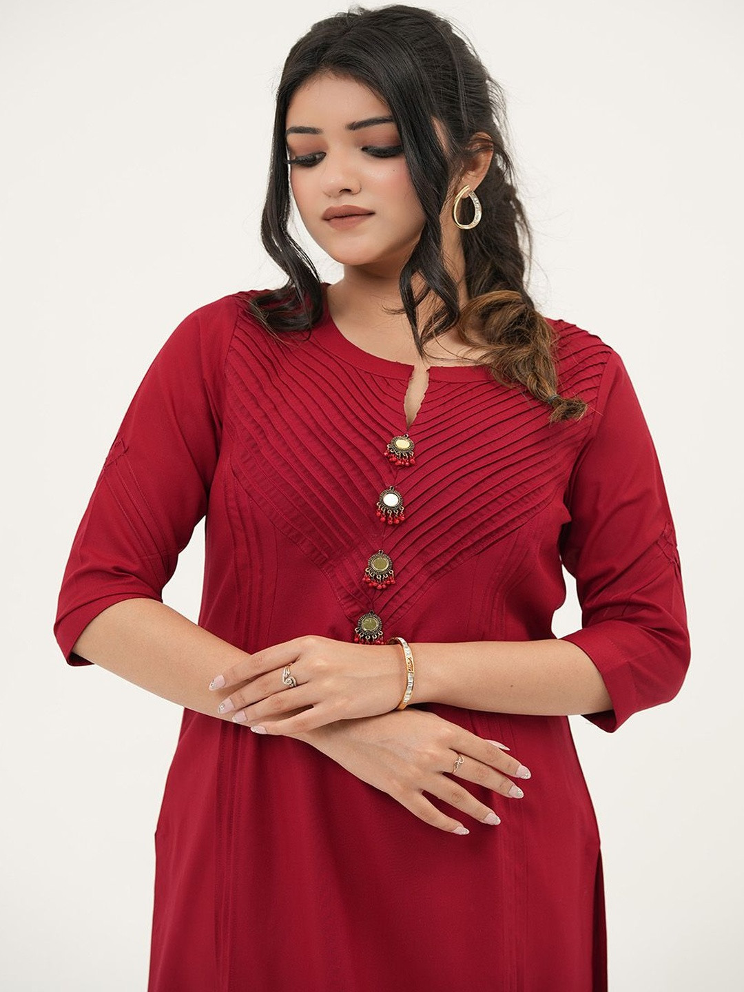 SIMROZ Women Solid Kurta with Trousers