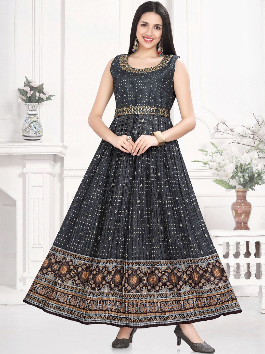 GREAT OUTFITS Bandhani Printed A-Line Maxi Dress