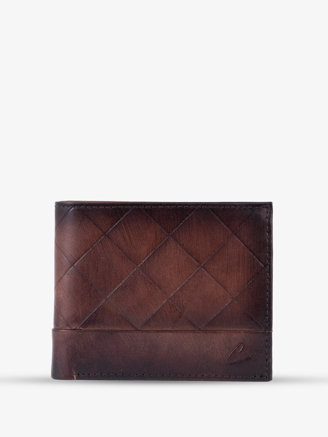 El'Curio Men Self Design Leather Two Fold Wallet