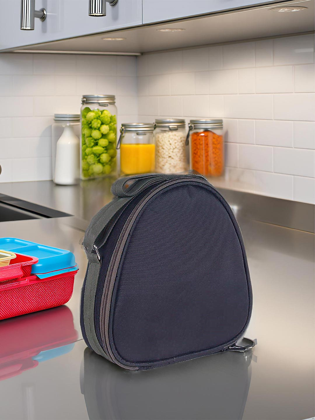 FOONTY Unisex Solid Heart Style Waterproof Lunch Bag