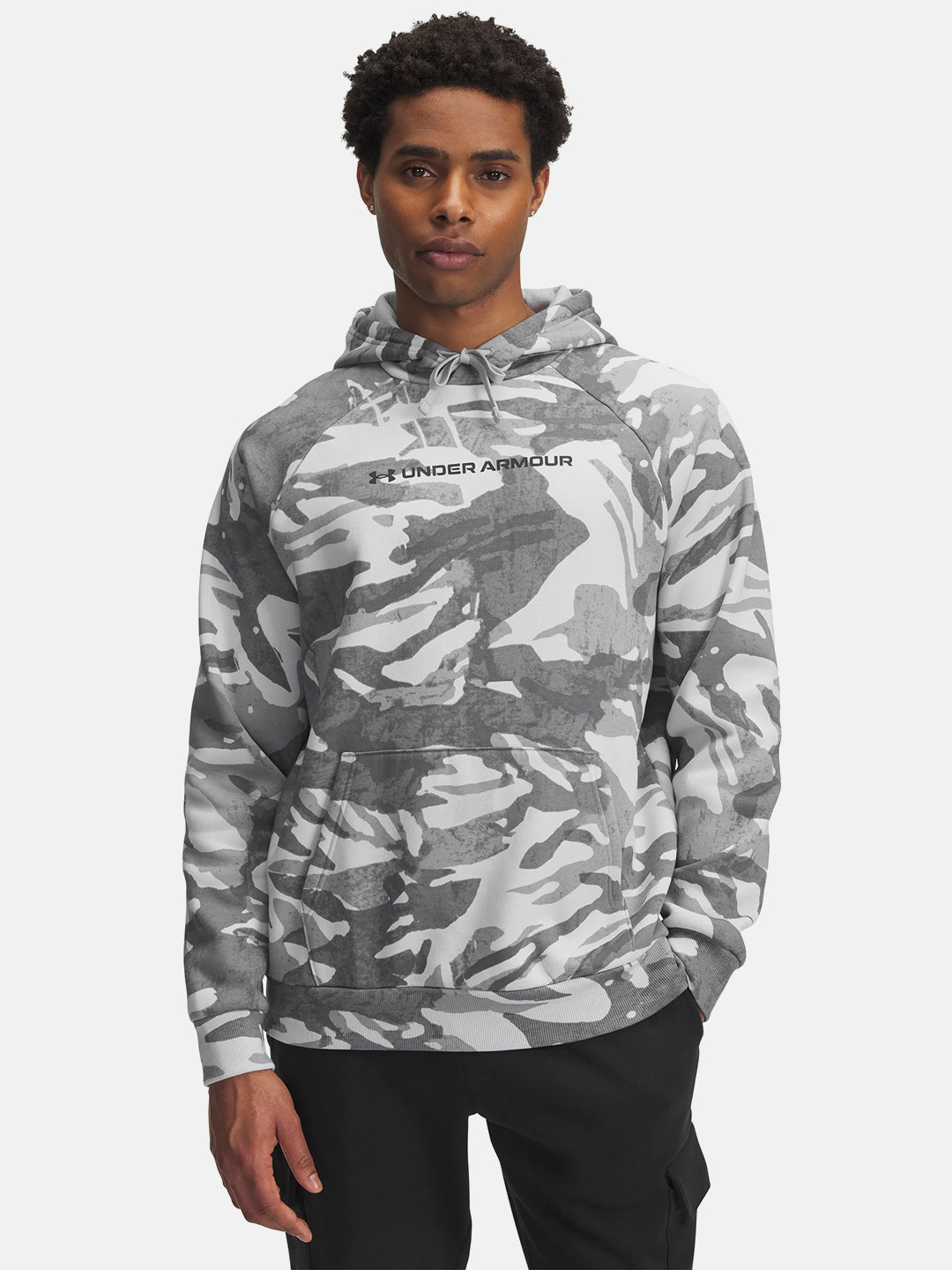 UNDER ARMOUR Brand Logo Detail Camouflage Raglan Sleeves Hooded Sweatshirt
