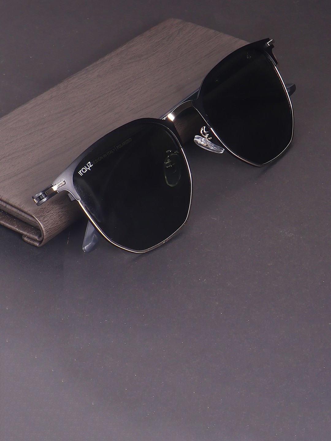 Irayz Unisex Square Sunglasses with Polarised and UV Protected William-Silver-Black