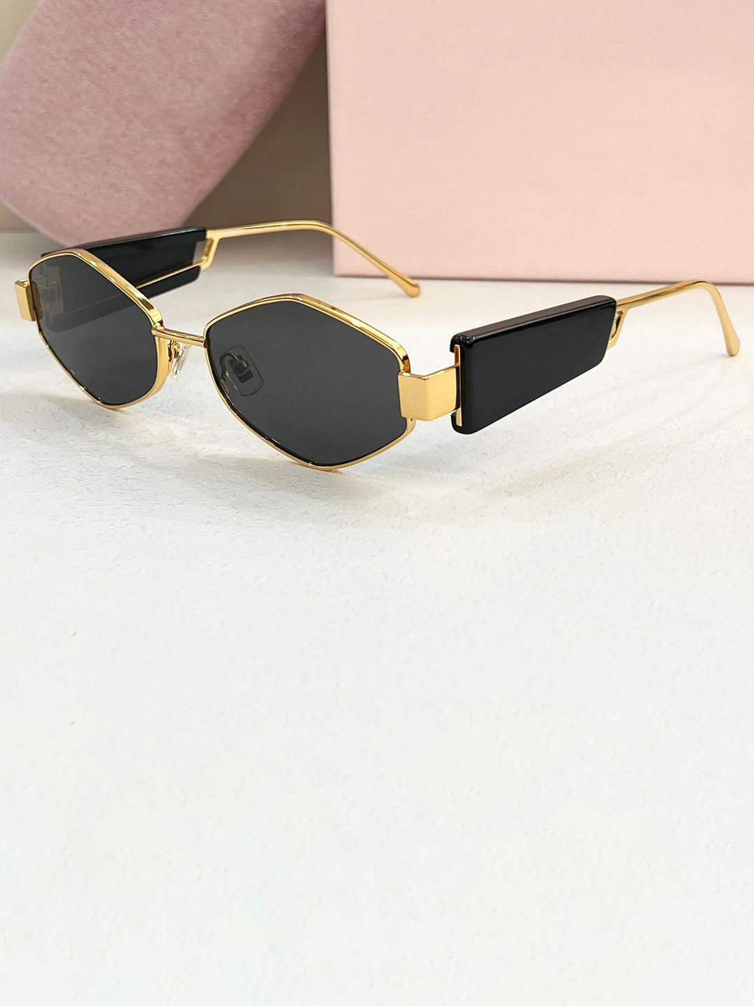 DEXENT COLLECTION Women Hexagon Sunglasses with UV Protected Lens Rose Lady