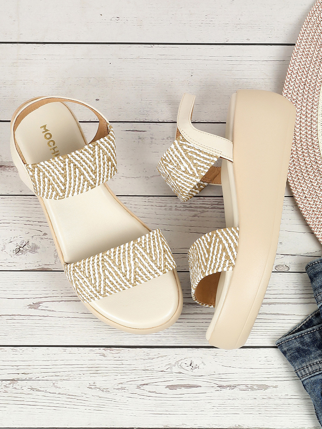 Mochi Embellished Backstrap Flatform-Heeled Sandals