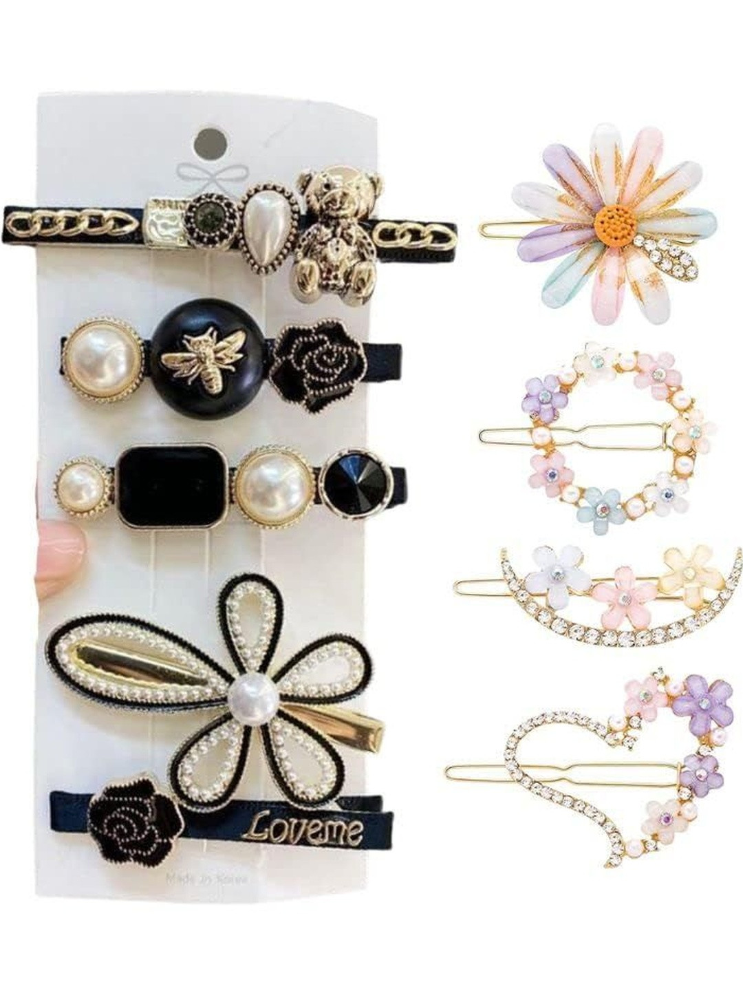 KARDIFF Women Set Of 9 Metal Tic Tac Hair Clip