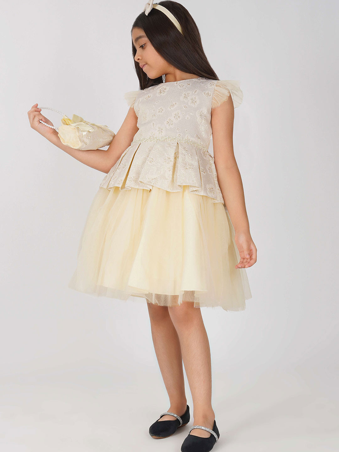 Creative Kids Girls Embellished Net Fit & Flare Dress