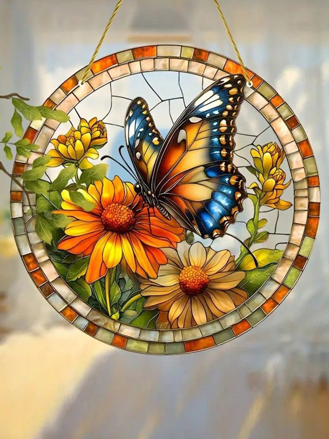 BS AMOR Yellow & Green Butterfly Garden Wall Decor