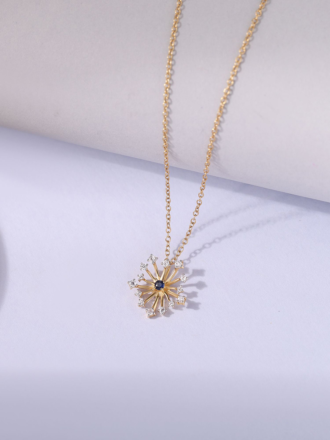 Ornate Jewels 925 Sterling Silver Gold Plated Floral Shaped Pendant With Chain