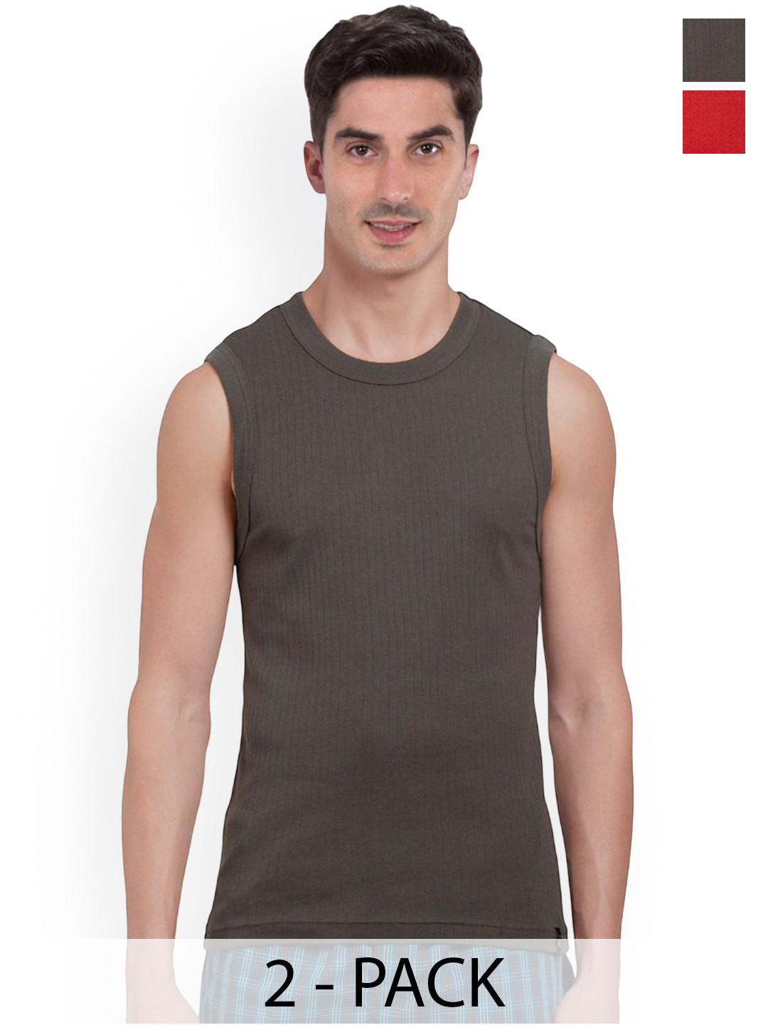 COLORS by Rupa Frontline Athlefit Men Pack Of 2 Anti-Bacterial Basic Vests