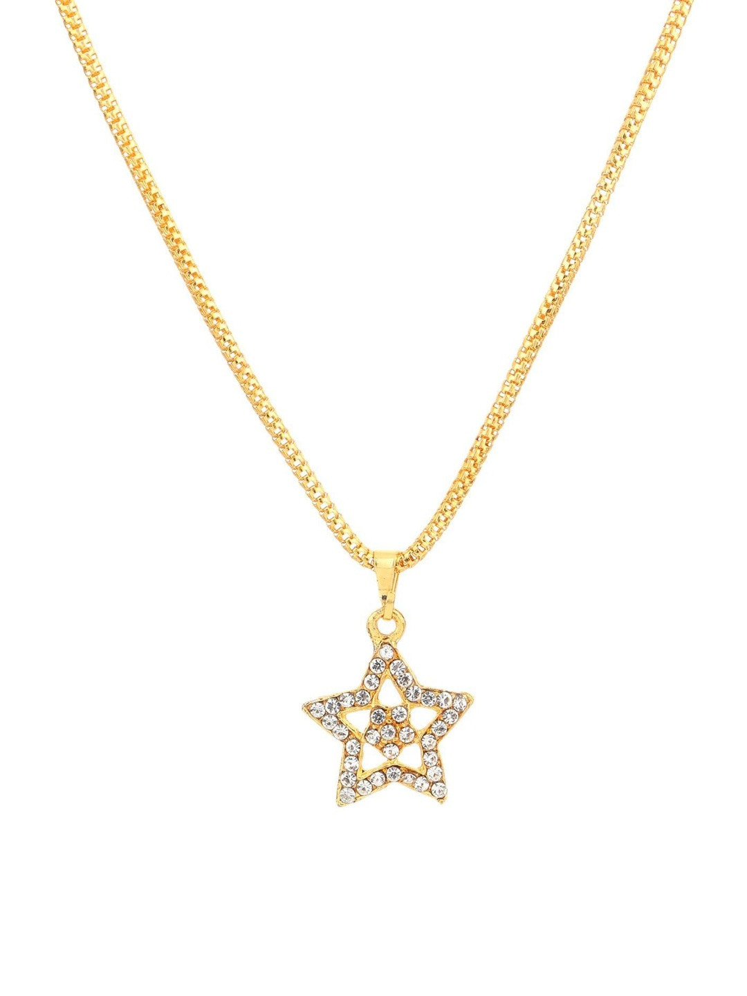 Adore Jewels Contemporary Crystals Studded Pendant with Chain