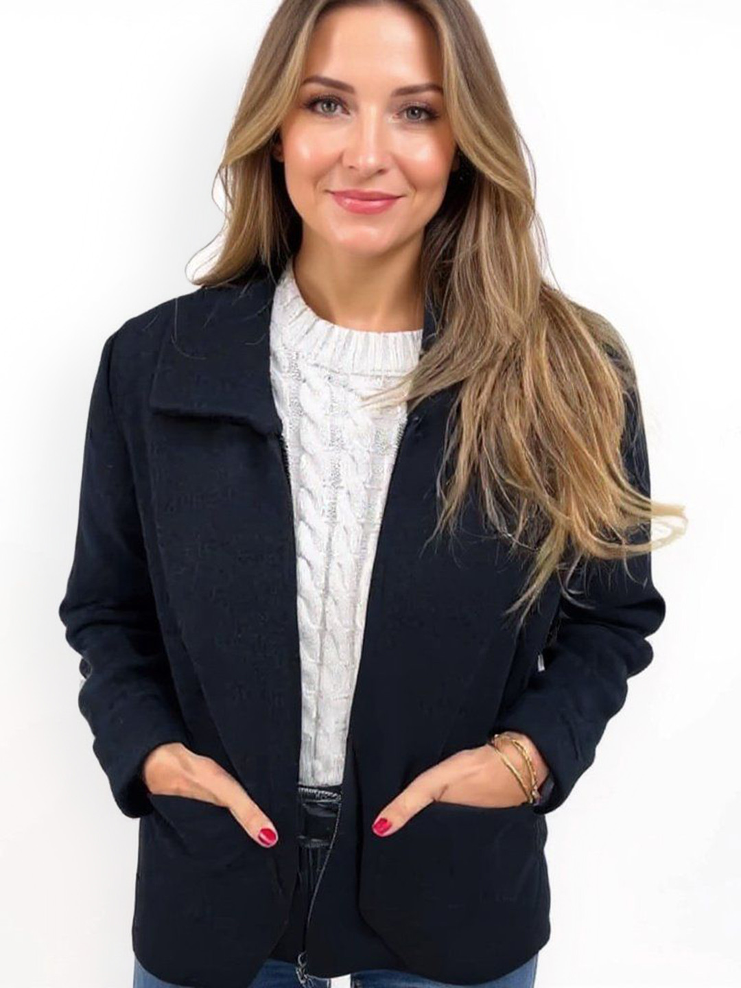 bebe Spread Collar Cape Jacket