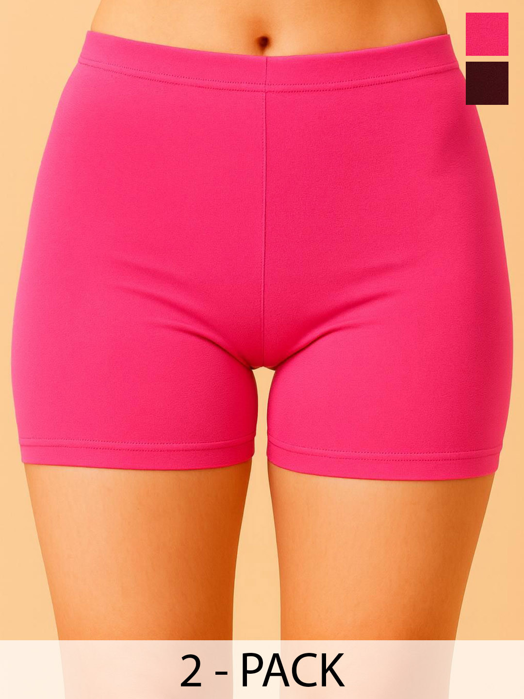 HIRRUX Women Pack Of 2 Slim Fit Soft Functional Cycling Sports Shorts