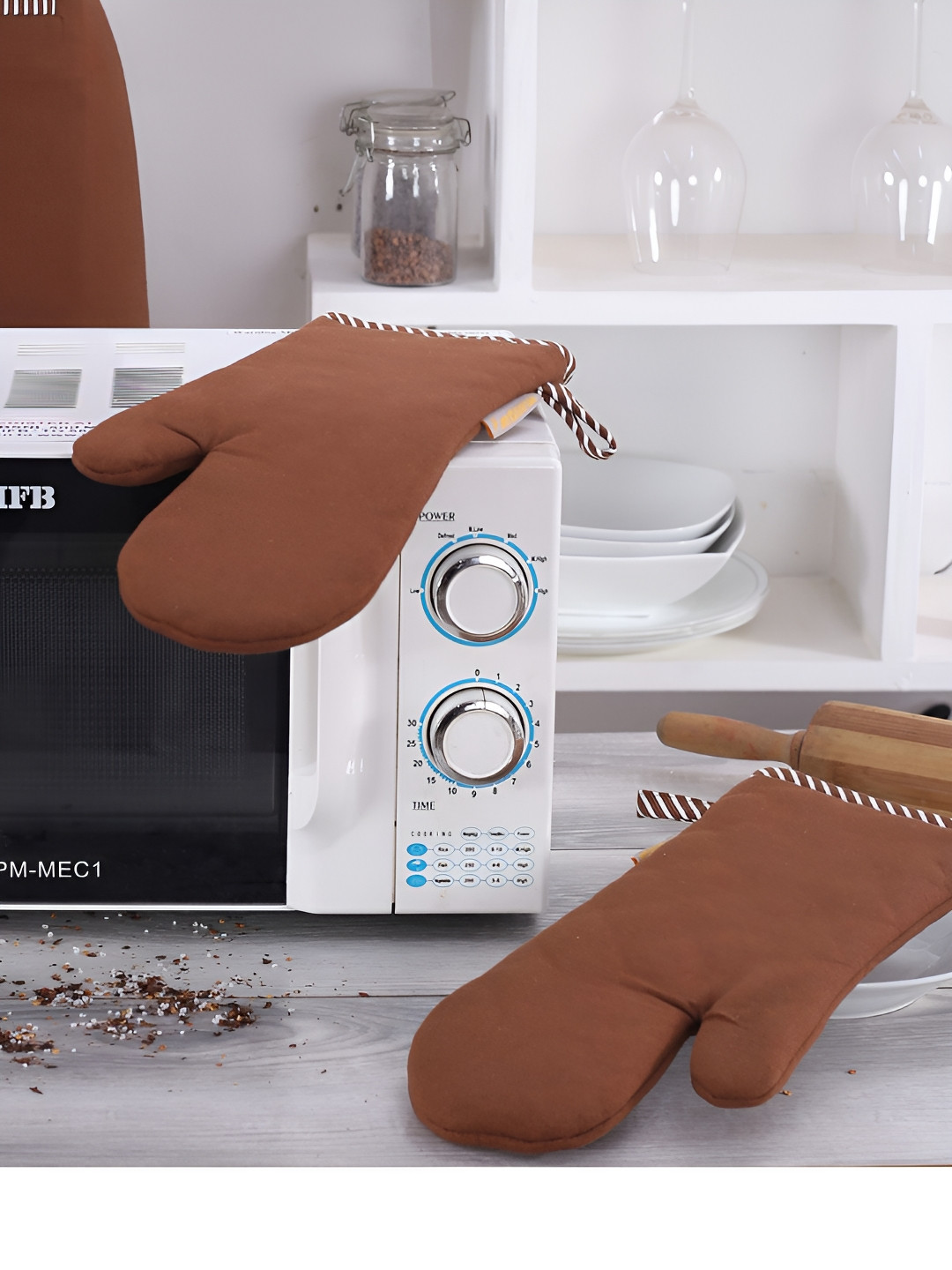 MASPAR Brown 2 Pieces Oven Gloves