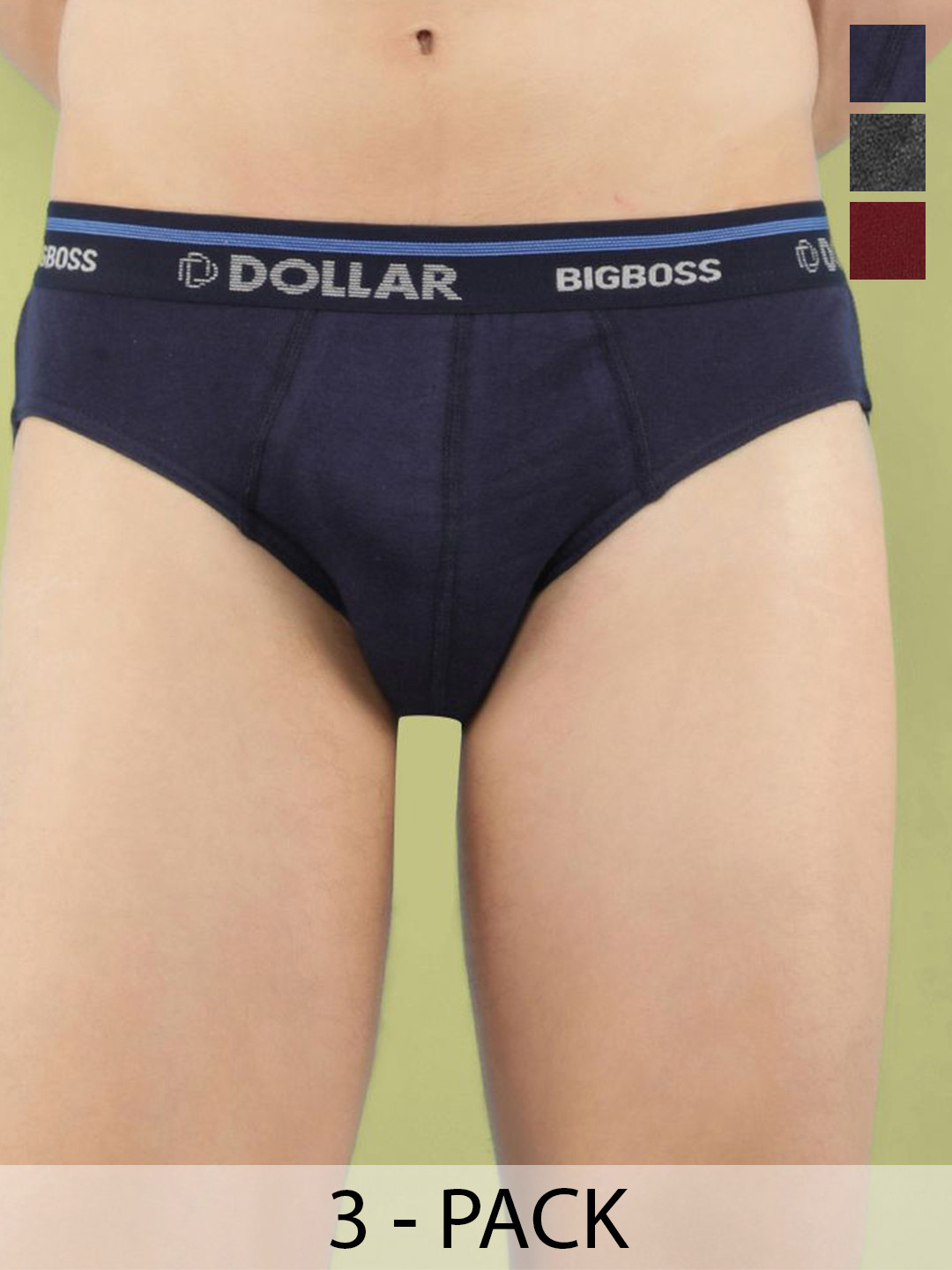 Dollar Bigboss Pack Of 3 Cotton Anti Microbial Basic Briefs MBBR-02-ACTVA-PO3-CO4-S25