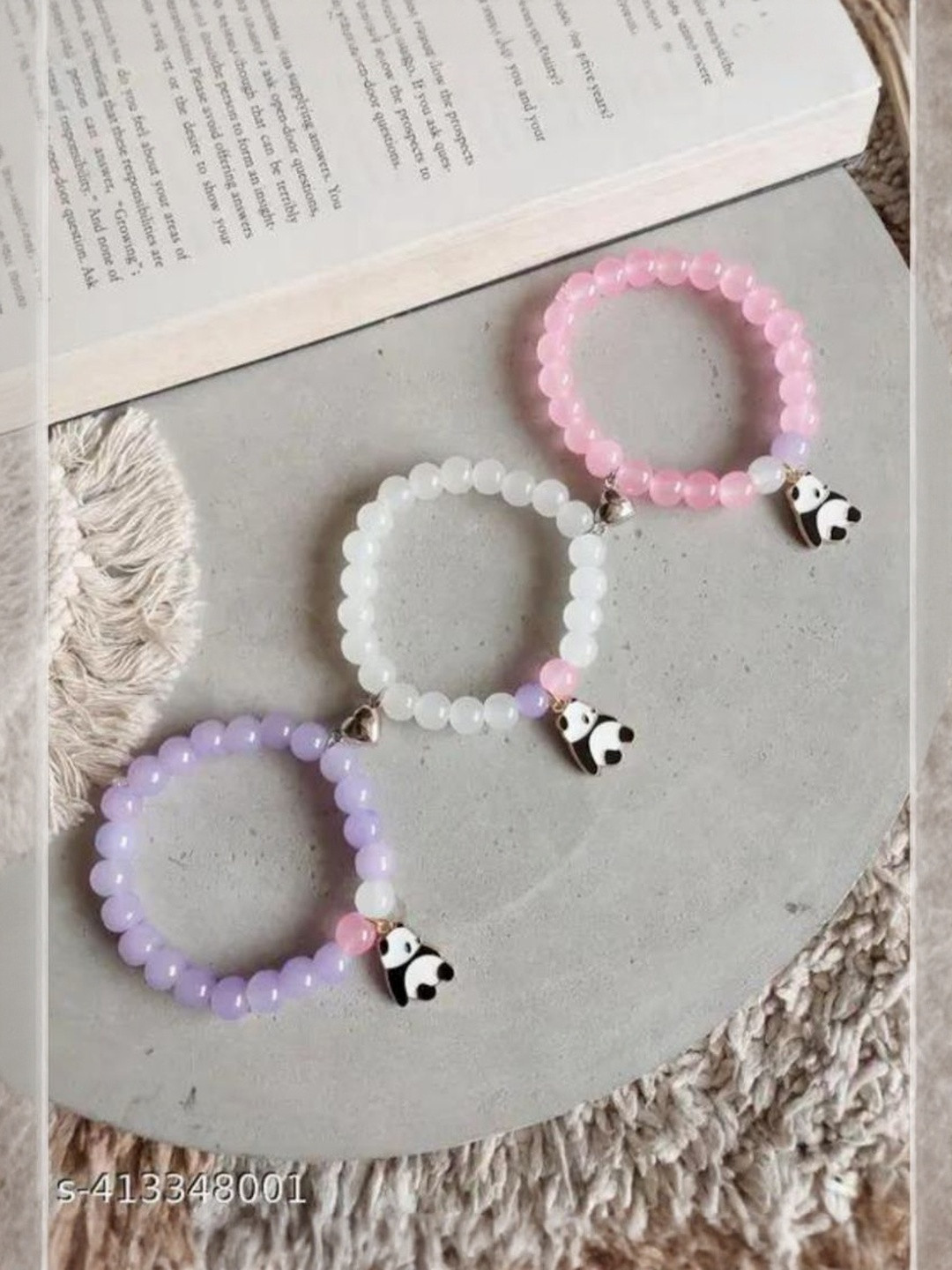 Amit Fashion Set Of 3 Plastic Beaded Bangle