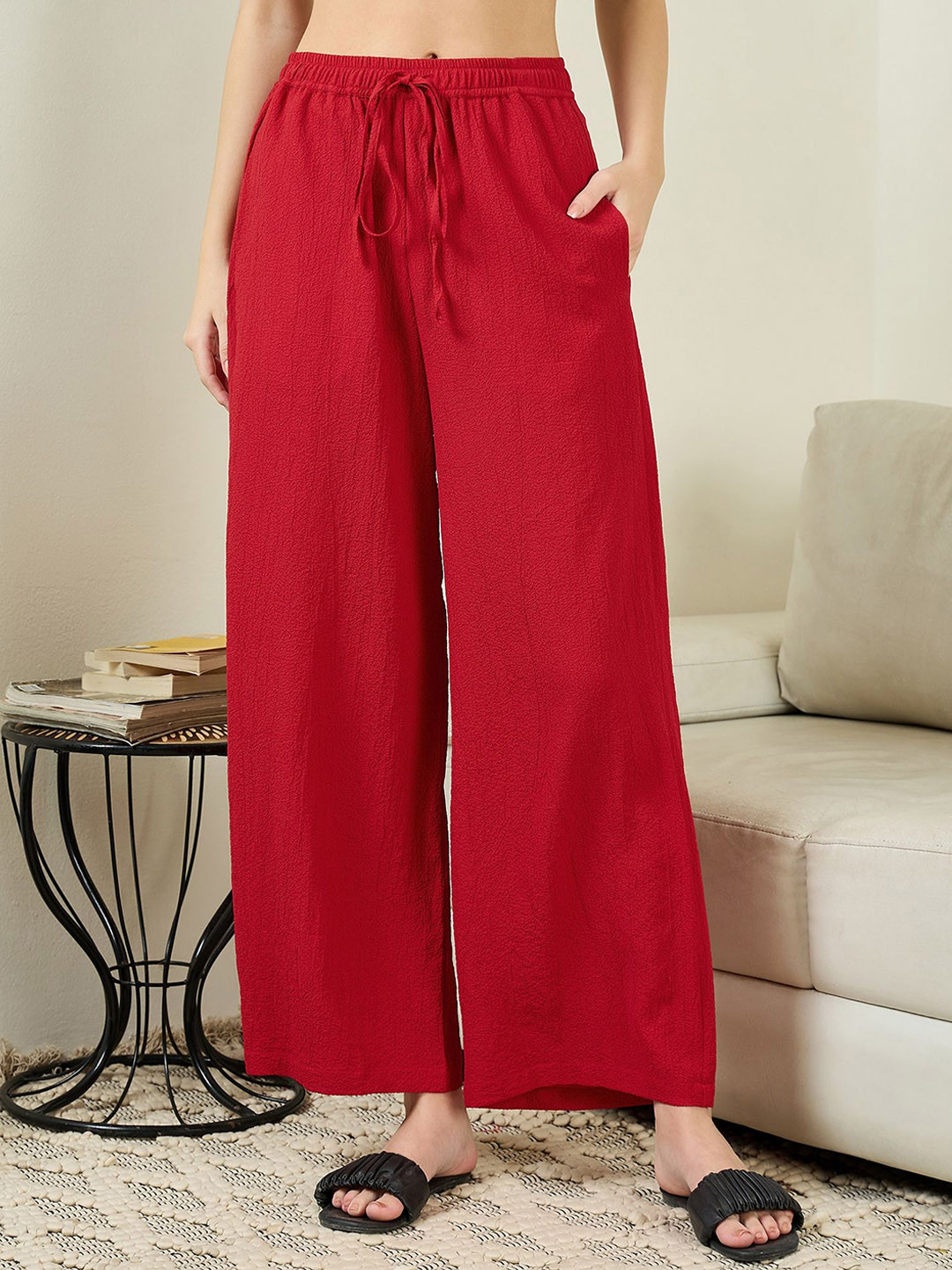 JUNE & HARRY Women Relaxed Wide Leg Mid-Rise Laura Trousers