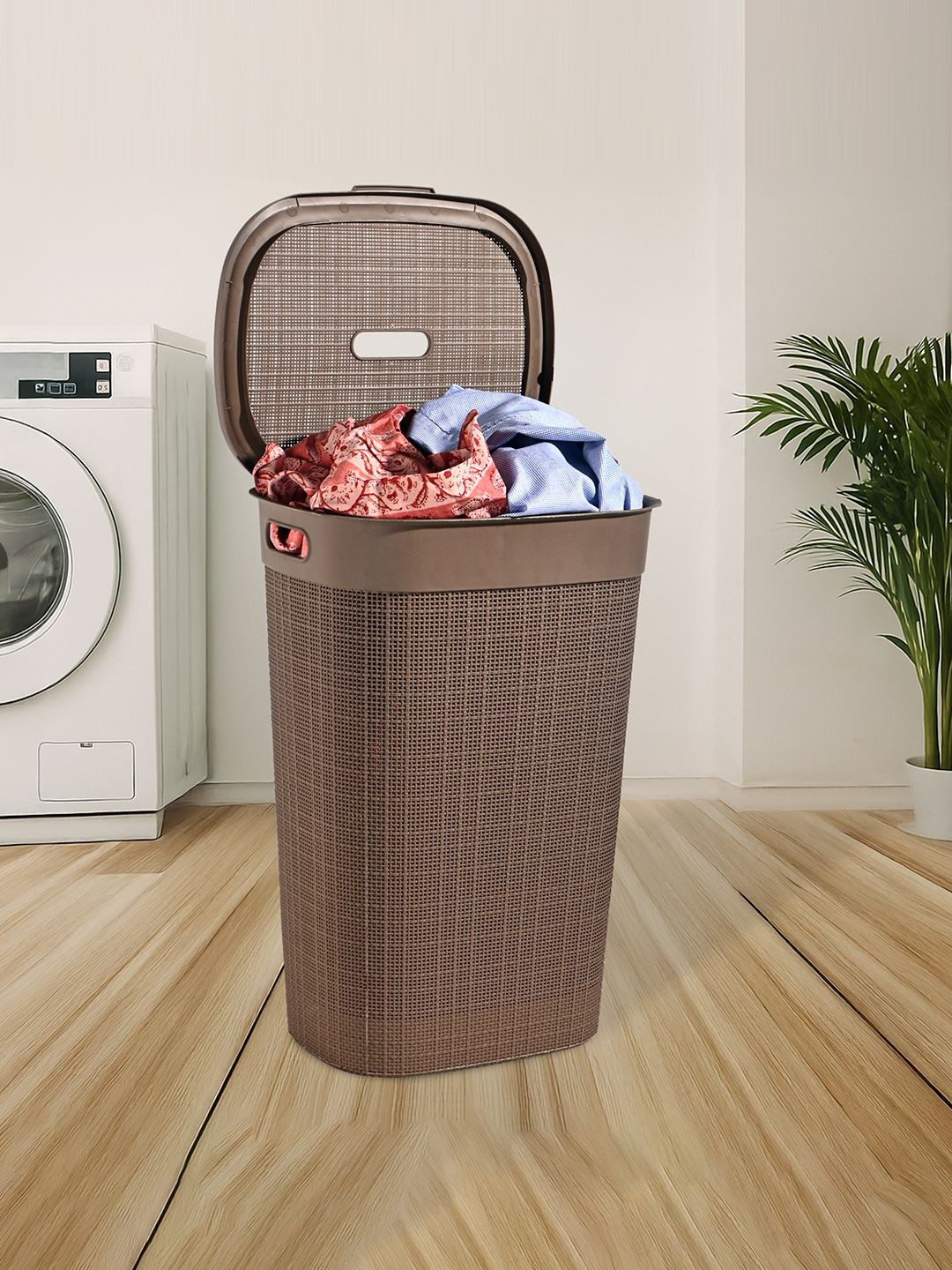 Kuber Industries Multipurpose Plastic Large 55 Ltr Laundry Basket