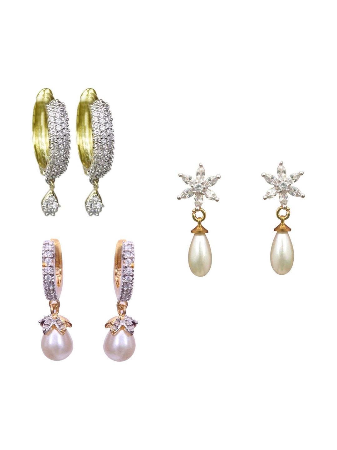 Sitashi Gold-Plated Cubic Zirconia Spherical Shaped Drop Earrings