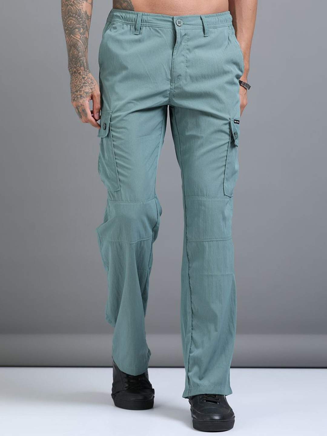 RIGS AND RAGS Flows Men Smart Loose Fit Cargos Trousers
