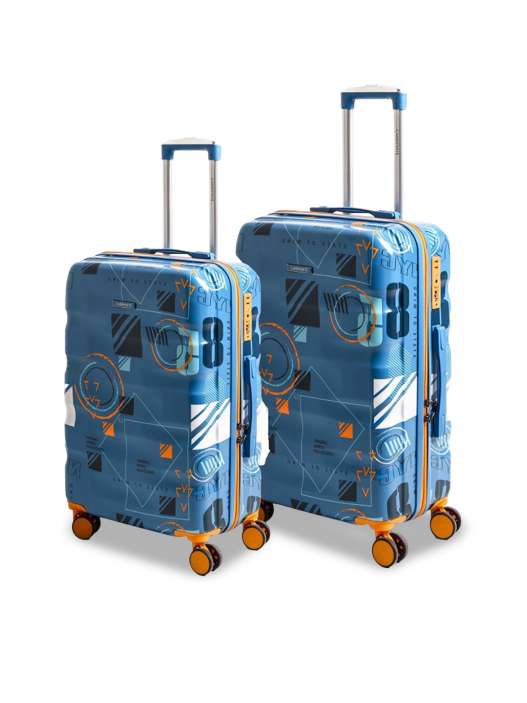 CARRIMATE Set Of 2 Manchester Printed 360 Spinner Wheels TSA Lock Hard-Sided Trolley Bags
