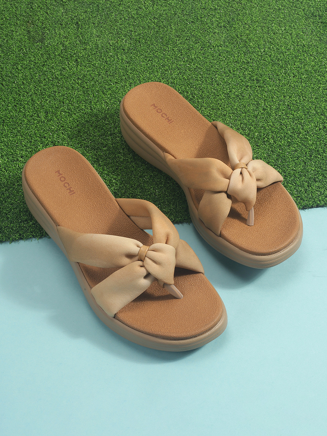 Mochi Open Toe Slip On Wedge Sandals