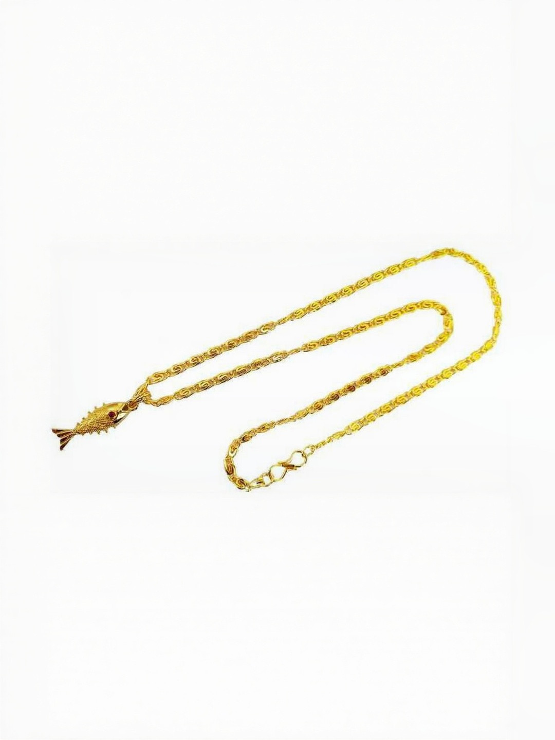 Nawab Collection Gold-Plated Fish Shaped Pendants With Chains