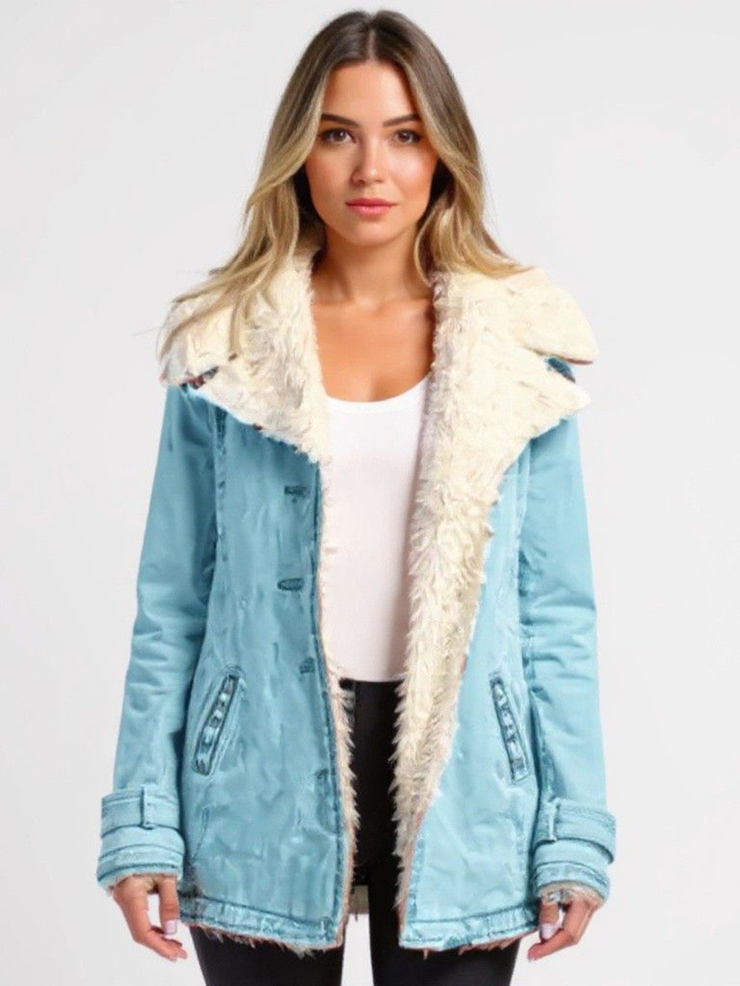 Mast & Harbour Hooded Cotton Denim Jacket