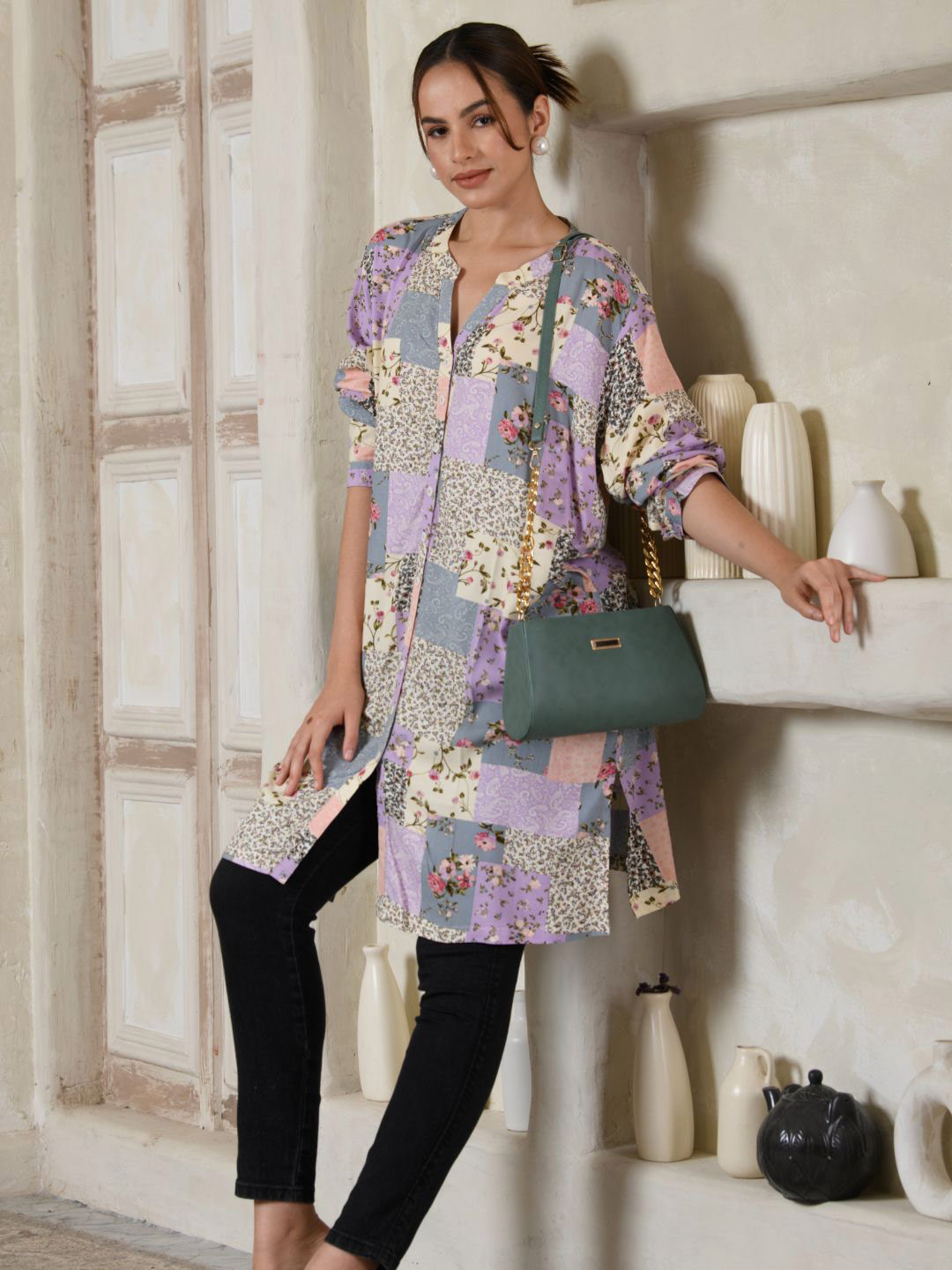 Saraj Women Geometric Printed Daily Straight Kurta