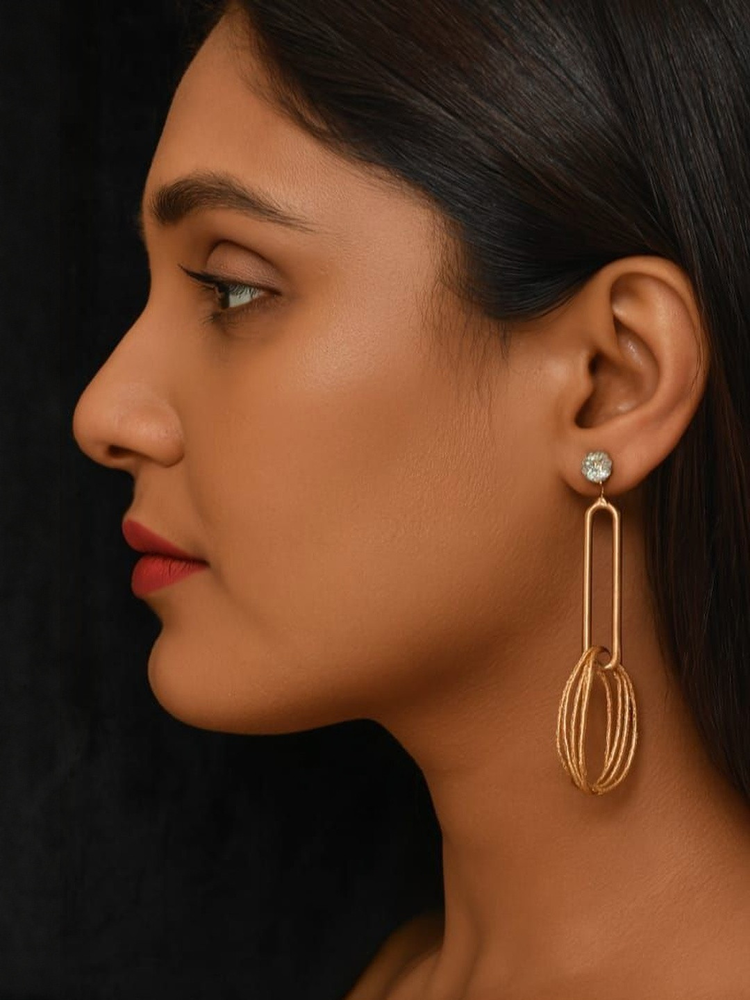 NEW AMBAJI ART JEWELLERY Women American Diamond Lightweight Metallic Drop Earrings