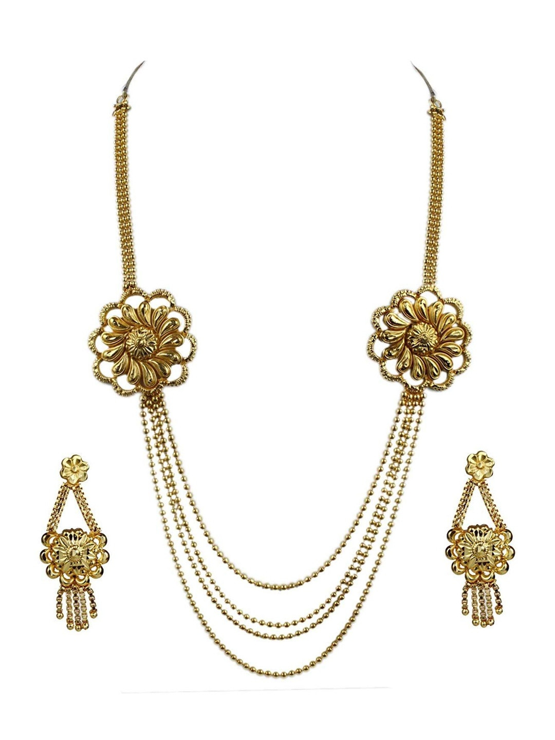 Sitashi 1 Gram Gold-Plated Necklace & Earrings