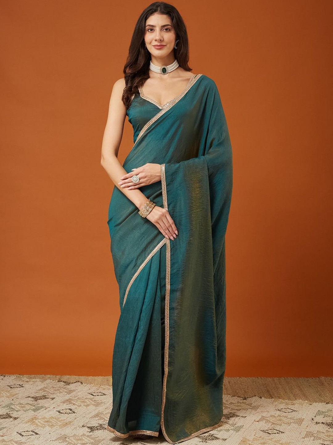 ECOLEAF Women Art Silk New Festival Designer Look Saree