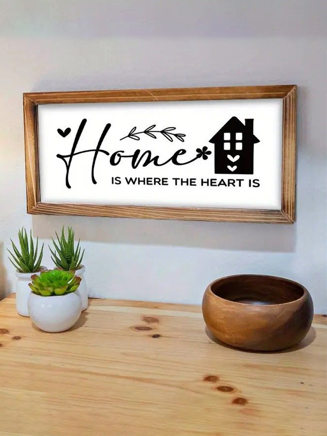 BS AMOR Brown & White Typography Printed Photo Frame Wall Decor