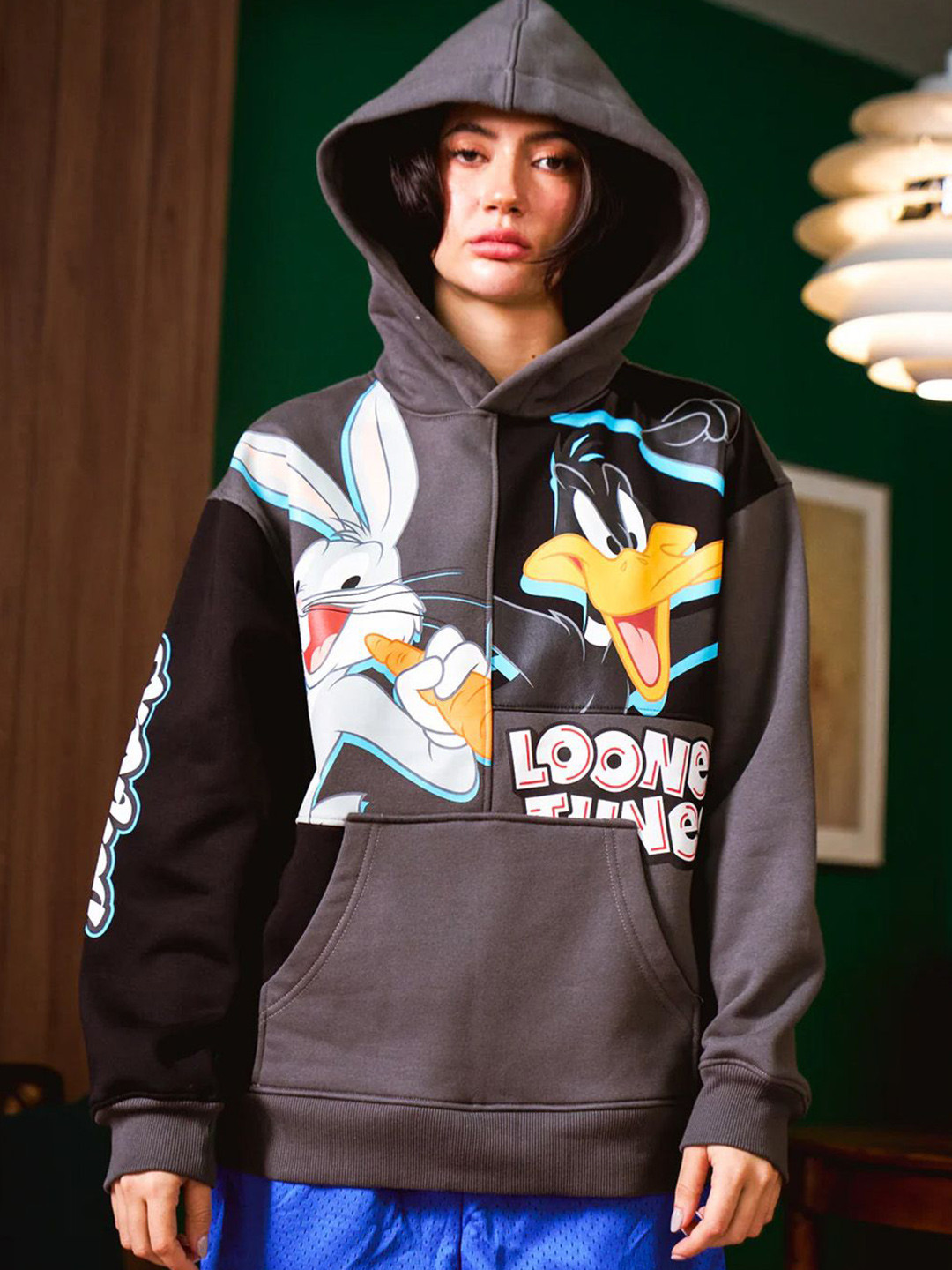 Bonkers Corner Women Graphic Best Duo Panel Printed Cotton Sweatshirt